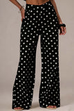 Polka-Dot Wide Leg Jeans