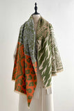 Mixed Print Patchwork Fringe Wrap Scarf