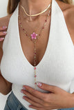 Layered Floral Pendant Necklace