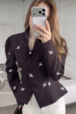 Bee Motif Puff Sleeve Blazer