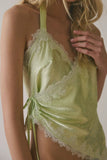 Lace Halter Tie-Front Tank