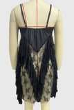 Sheer Lace Ruffle Mini Dress