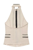Zipper Front Double-Breasted Tank Top