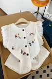 Patterned Button-Front Blouse