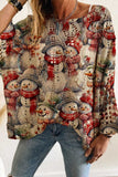 Holiday Tree Print Hollow Knit Sweater
