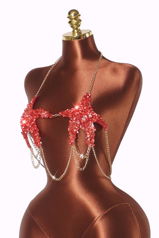 Sequin Star-Shape Halter Top