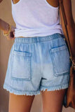Star and Stripe Pocket Denim Shorts