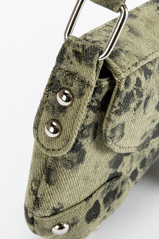 Spotted Print Buckle Strap Shoulder Bag