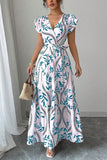 Casual Maxi Dress with Puffed Sleeves