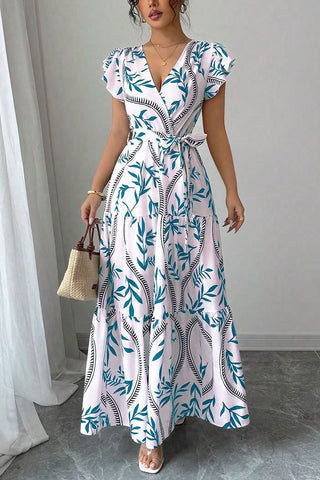 Casual Maxi Dress with Puffed Sleeves