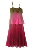 Ombre Pleated Tiered Casual Dress