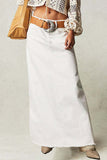 High-Waist Denim Maxi Skirt