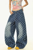 Polka-Dot Barrel Jeans