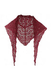 Openwork Crochet Triangle Scarf