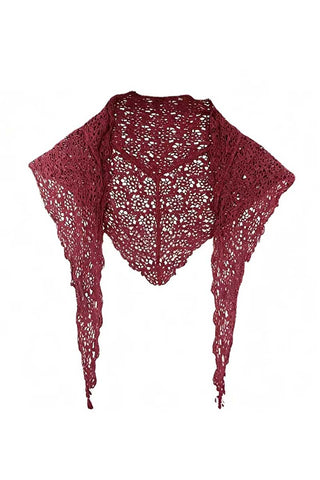 Openwork Crochet Triangle Scarf