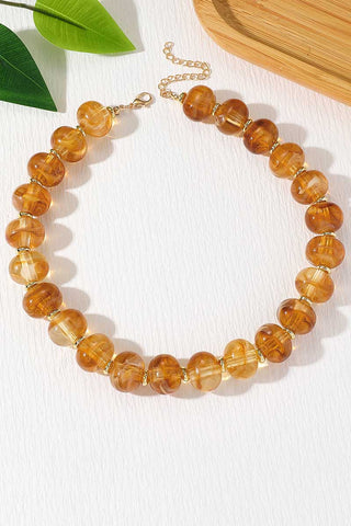 Polished Beaded Statement Necklace