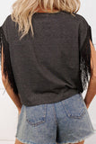 Fringe Graphic Crop Top