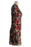 Floral Sheer Sleeve Mini Casual Dress