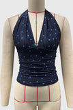 Polka Dot Cross-Halter Top