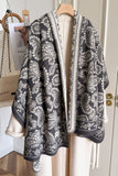 Paisley Knit Open-Front Shawl