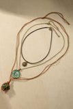 Layered Cord Chain Pendant Necklace Set