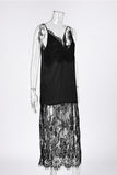 Lace Overlay Casual Dress