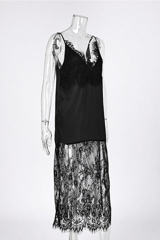 Lace Overlay Casual Dress