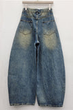 Barrel Leg Panel Detail Jeans