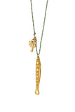 Layered Braided Cord Charm Necklace Set