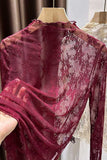 Sheer Floral Lace Long Sleeve Top