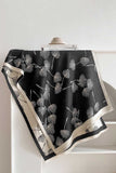 Botanical Print Reversible Fringe Wrap Scarf