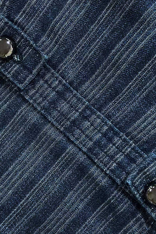 Striped Double-Breasted Denim Jacket