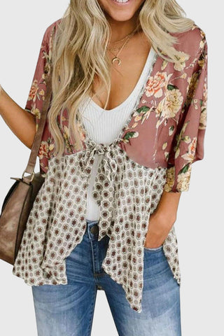 Floral Tie-Front Blouse