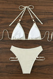 Halter Bikini Set with Pearl Accents