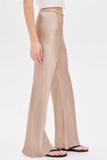 Satin Smocked Waist Wide-Leg Casual Pants