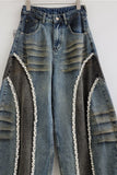 Lace Trim Barrel Jeans