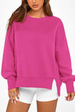 Crew Neck Side Slit Pullover