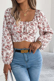 Floral Puff Sleeve Crop Top