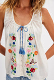 Floral Tie-Front Blouse