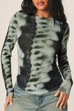 Tie-Dye Crew Neck Long Sleeve T-Shirt