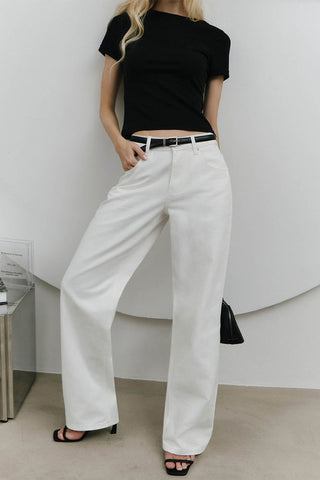 Short Sleeve Crew Neck Crop T-Shirt