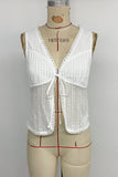 Tie-Front Lace Trim Tank Top