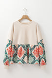 Patchwork Lantern Sleeve Top