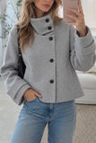 Stand-Collar Button-Front Jacket