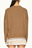 Golf Cart Graphic Ribbed Trim Sweater