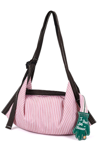 Plaid and Striped Foldable Tote Bag