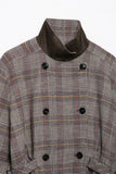 Plaid Double-Breasted Belted Jacket