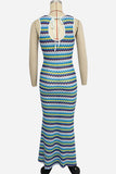 Striped Sleeveless Maxi Dress