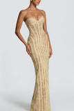 Floral Lace Strapless Maxi Dress