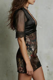 Floral Sheer Sleeve Mini Dress